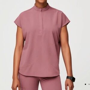 Figs Scrub Set Muave - Hot Pink Drawstring (Rafaela Top, Yola Bottoms)